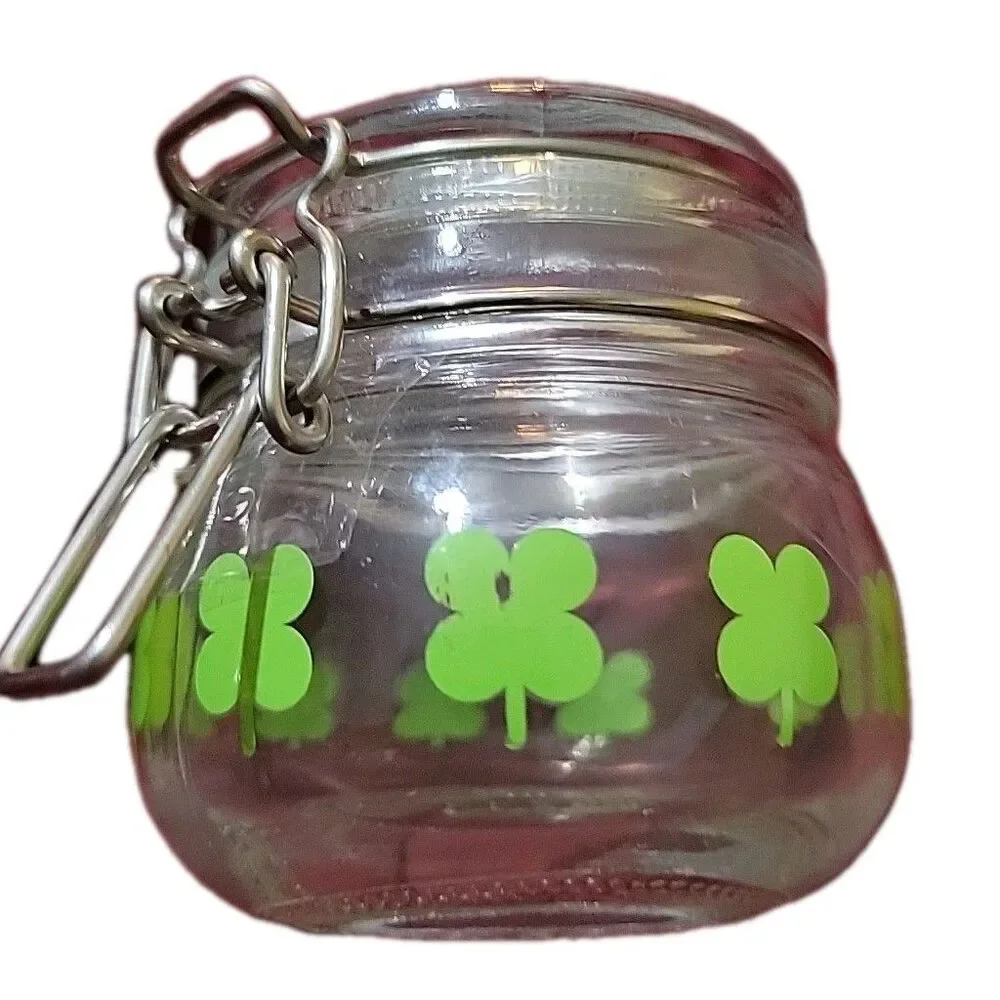 IKEA Germanic Mini Jars - Green Clovers - #15234 Lot Of 2